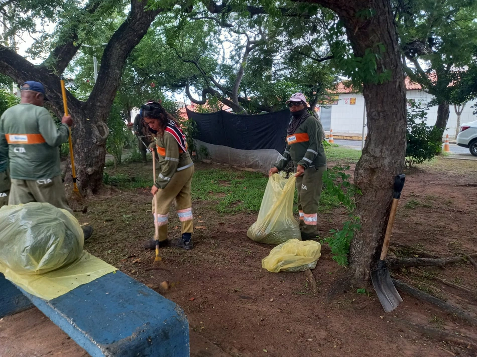 Limpeza de praças da zona Sudeste