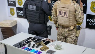 Materiais apreendidos pela Polícia Civil