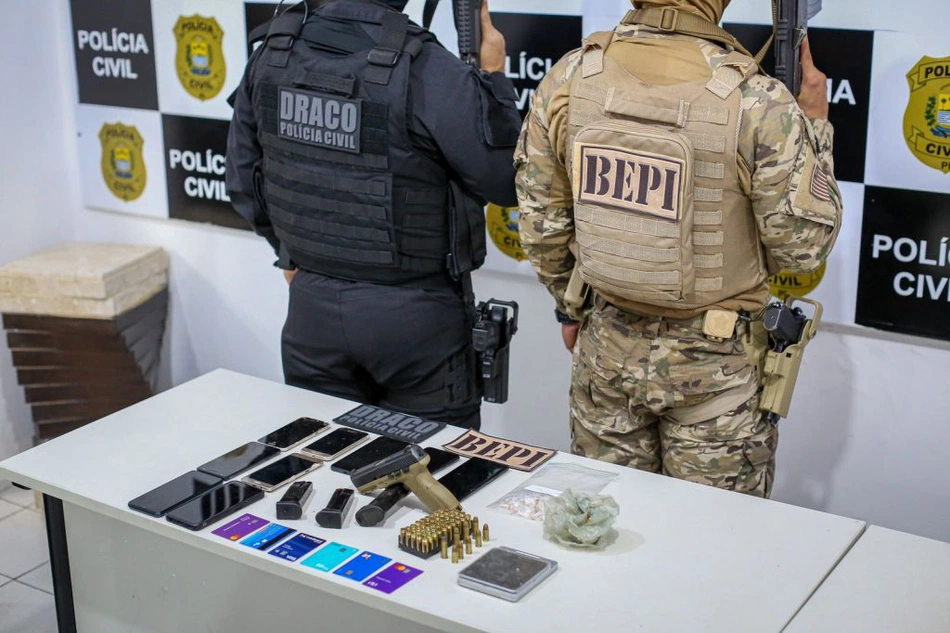 Materiais apreendidos pela Polícia Civil