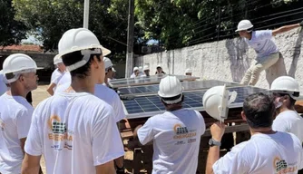 Alunos do curso de Instalação de Sistemas Fotovoltaicos.