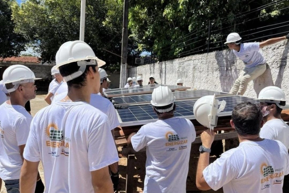 Alunos do curso de Instalação de Sistemas Fotovoltaicos.