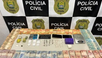 Itens apreendidos em ação da Polícia Civil, em Buriti dos Lopes