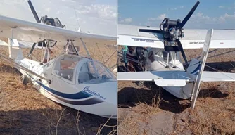 Avião faz pouso forçado em fazenda de Pio IX