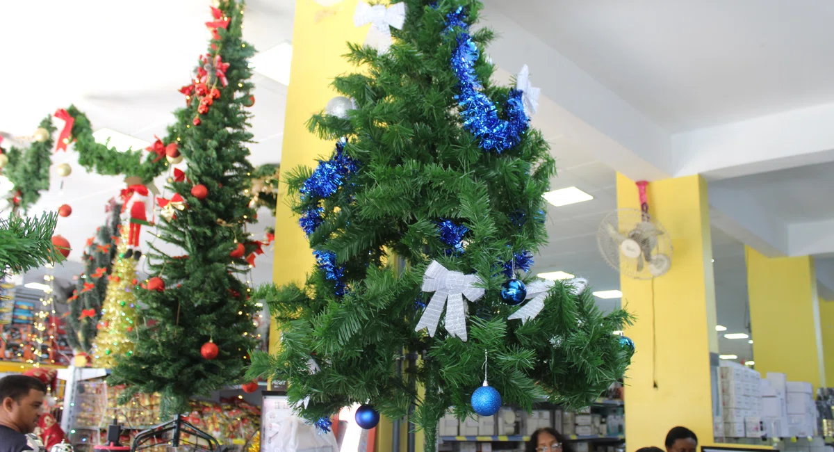 Vendas nas lojas do centro da cidade no Natal.