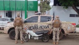 Motocicleta recuperada pela PM-PI em Teresina