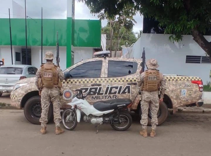 Motocicleta recuperada pela PM-PI em Teresina