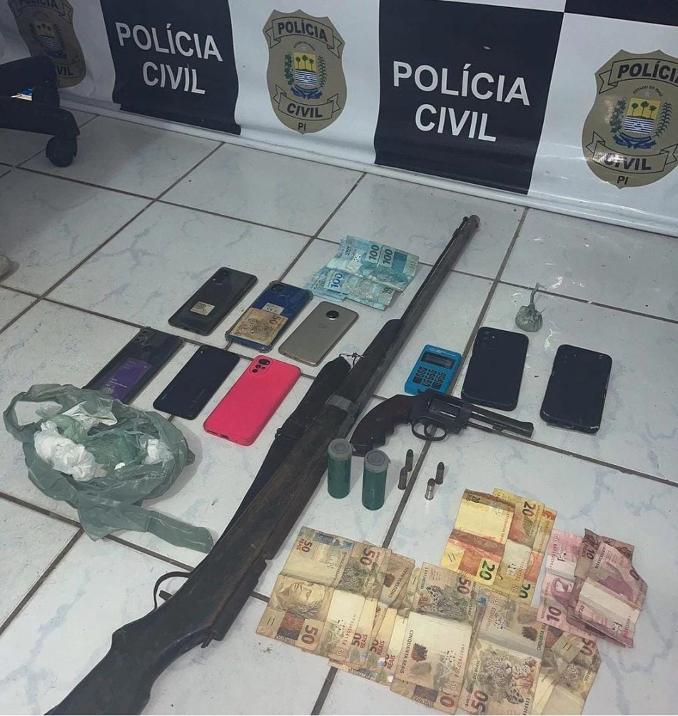 Material apreendido pela Polícia Civil em Redenção do Gurguéia