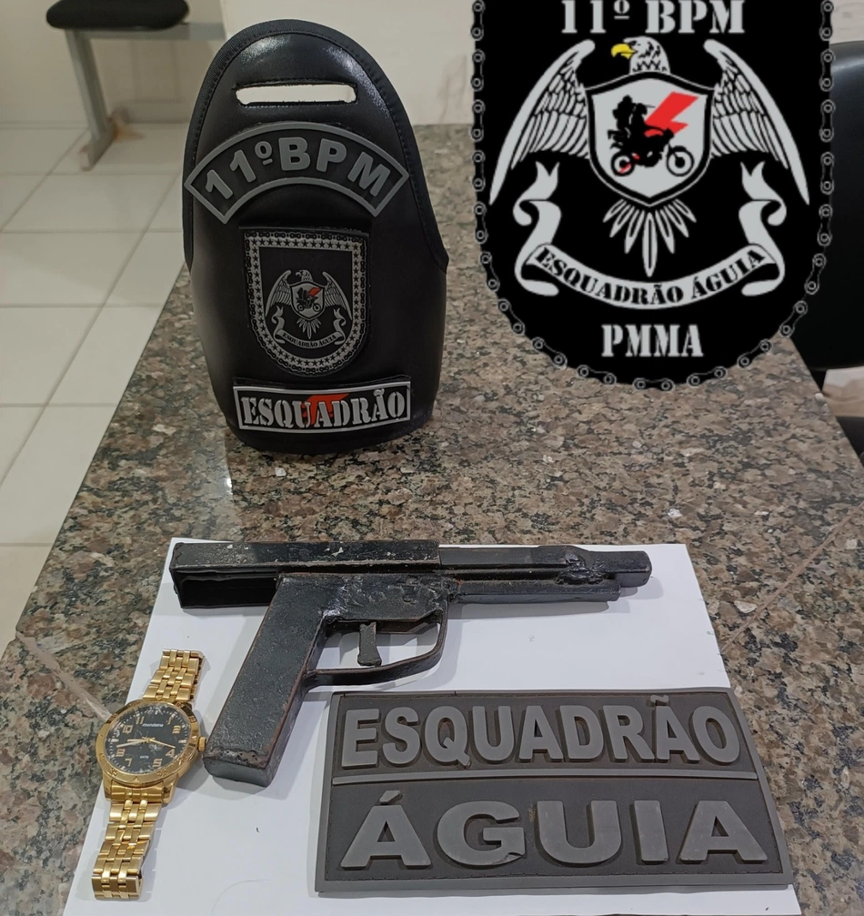 Arma caseira apreendida com suspeito em Timon