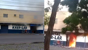 Incêndio atinge supermercado no bairro Planalto Uruguai em Teresina