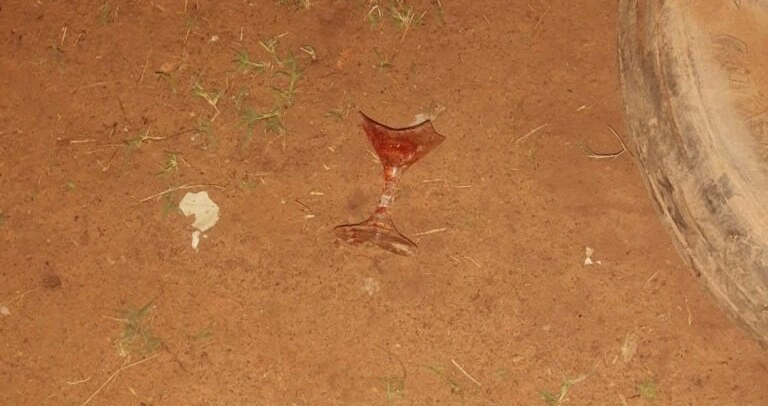 Taça de vidro utilizada no crime