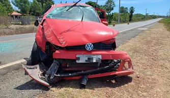 Motorista fica ferido após carro capotar na BR 402 em Luís Correia