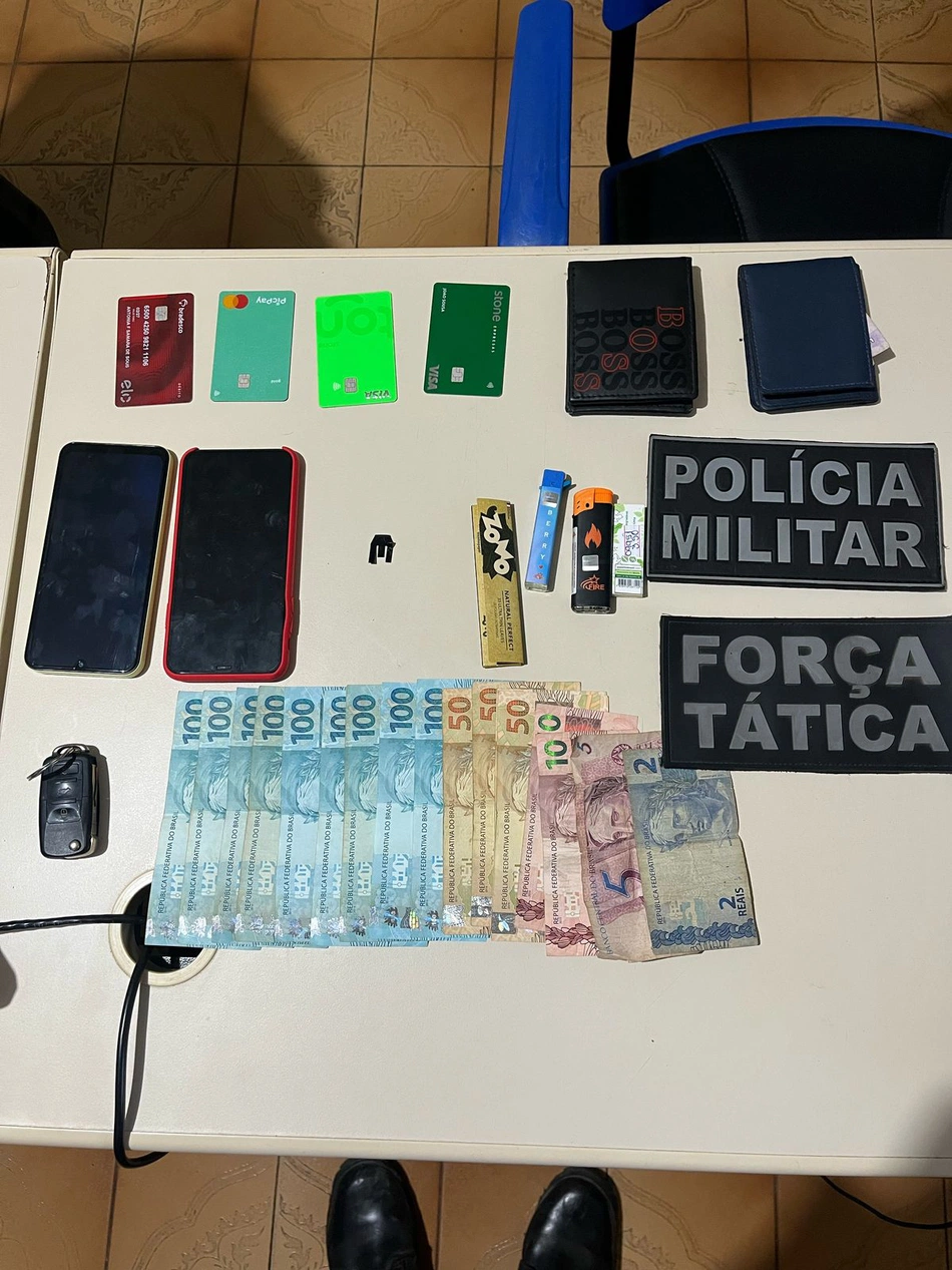 Materiais apreendidos pela Polícia Militar