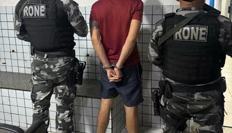Suspeito preso pela Polícia Militar