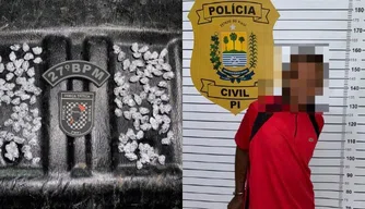 Suspeito preso pela Polícia Militar