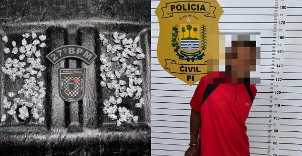 Suspeito preso pela Polícia Militar