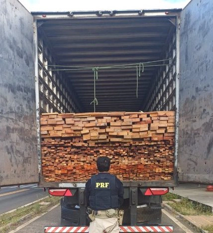 PRF apreende mais de 50 m³ de madeira transportada ilegalmente no Piauí