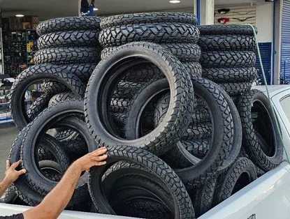 Mais de 100 pneus irregulares são apreendidos pelo Imepi em Floriano