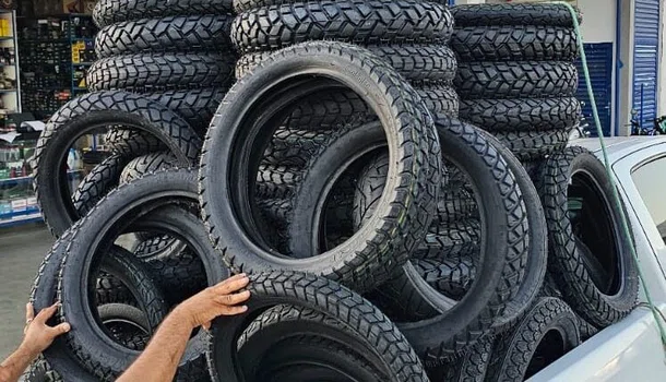 Pneus apreendidos durante fiscalização do Imepi