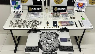 Drogas apreendidas durante operação do Denarc em Teresina