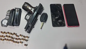 Materiais apreendidos pela Polícia Militar