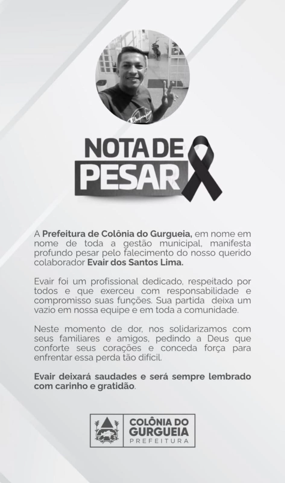 Nota de pesar.