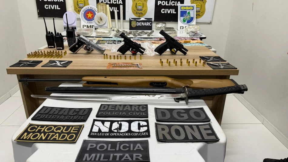 Materiais apreendidos
