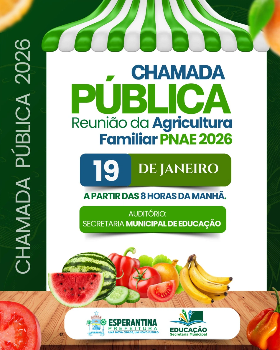 Reunião da Agricultura Familiar - PNAE 2026