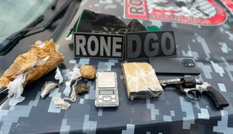 Materiais apreendidos pela Polícia Militar