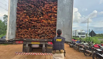 PRF apreende carga com mais de 69 m³ de madeira ilegal serrada em Teresina