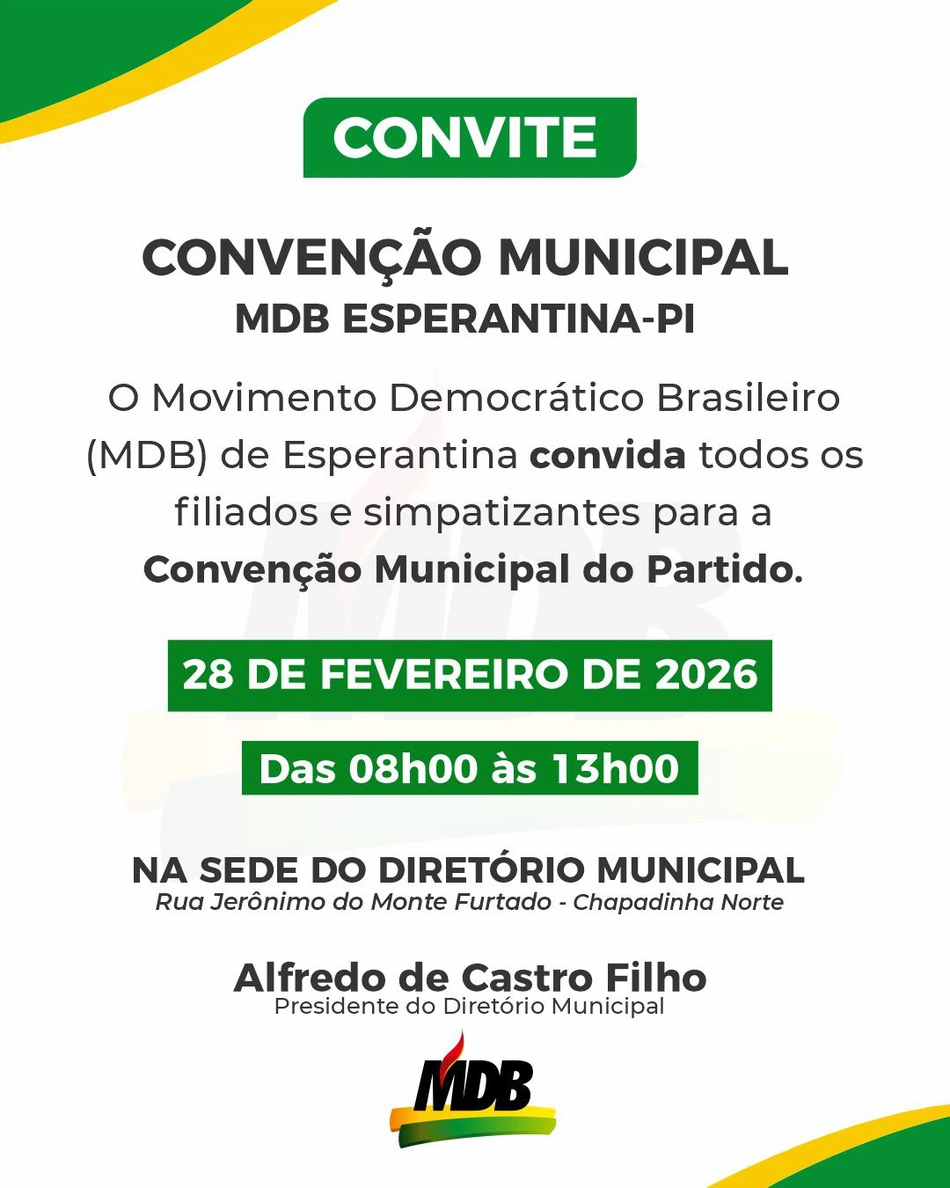 Convite MDB de Esperantina