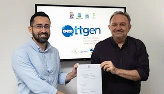 João Marcelo de Castro, professor da UFPI e coordenador do INCT ONCOTTGEN, ao lado do presidente da Fapepi