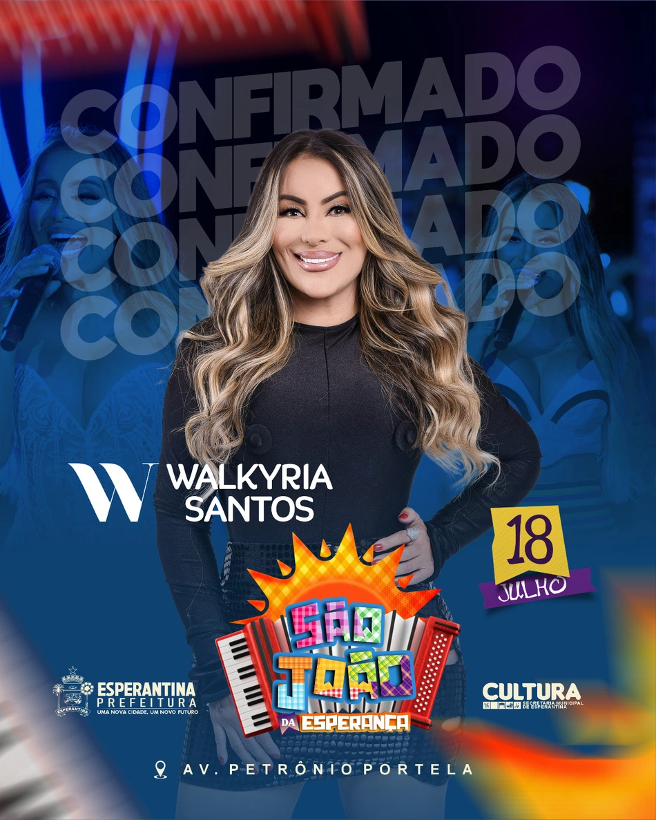 Walkyria Santos é atração confirmada no São João da Esperança e promete agitar Esperantina