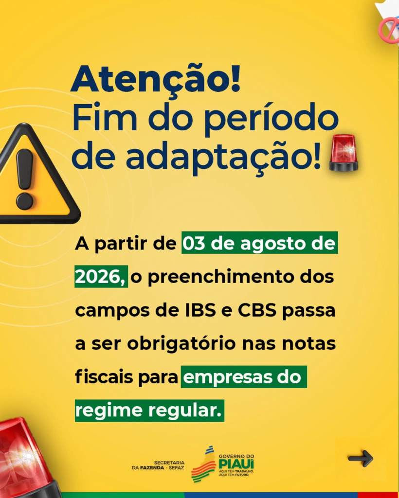 Preenchimento IBS e CBS em notas fiscais serão obrigatórios a partir de agosto