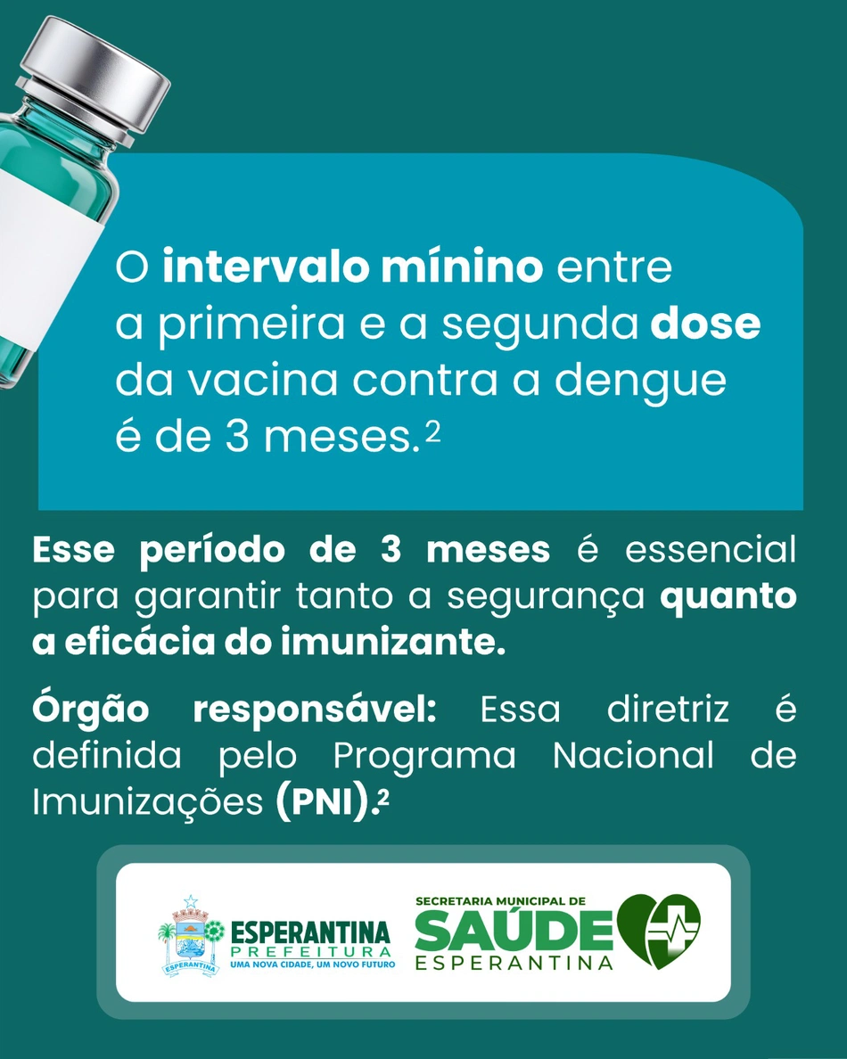 Esperantina reforça importância de completar esquema vacinal contra a dengue