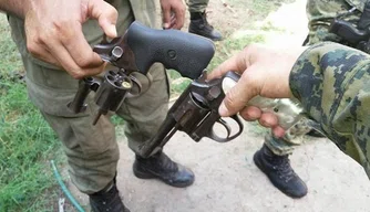 Armas apreendidas na residência