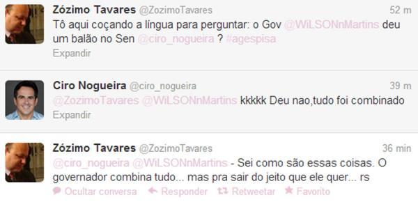 Conversa entre Z&oacute;zimo e Ciro Nogueira(Imagem:Reprodu&ccedil;&atilde;o)