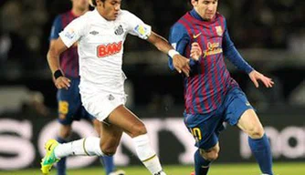 Neymar e Messi na final do Mundial de Clubes de 2011