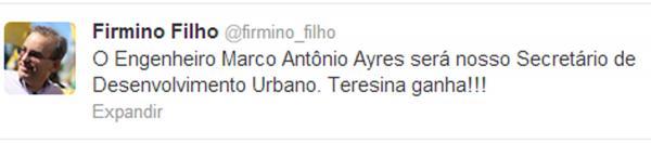 O an&uacute;ncio foi feito no twitter(Imagem:Reprodu&ccedil;&atilde;o)