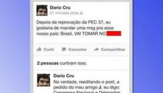 Postagem ofensiva do promotor de Justiça do DF Dario Cruvinel