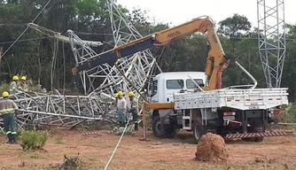 Ventos de 100 km/h podem ter derrubado torre.